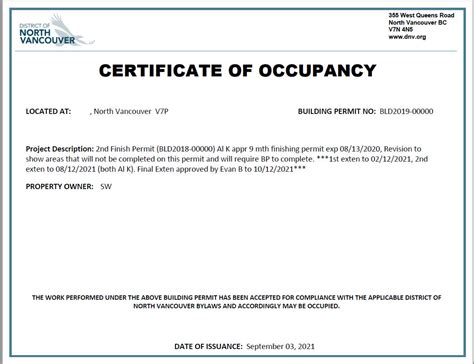 What Does A Certificate Of Occupancy Look Like