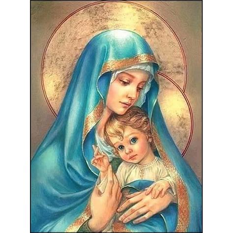 Diamond Embroidery D Painting Virgin Mary Jesus And Mother Full Square