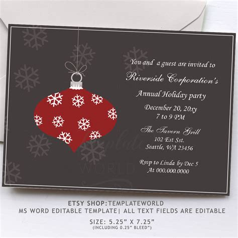 Printable Holiday Invitation Template - MGDEZIGNS BLOG