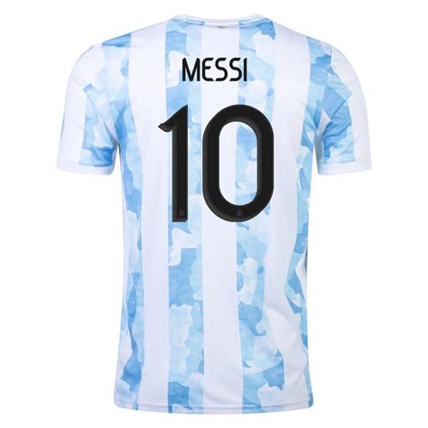 a soccer jersey with the number 10 on it, in white and blue camouflage ...