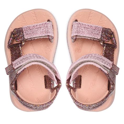 Sandalen Melissa Mini Melissa Papete Rider Pink Clear Gitter