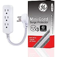 GE Pro Mini Tira Multicontactos De 3 Salidas Enchufe Plano Cable De