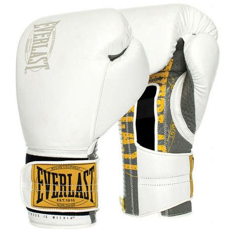 Buy Everlast 1910 Classic Sparring Boxing Gloves Leather In White Hook And Loop 16oz Mydeal