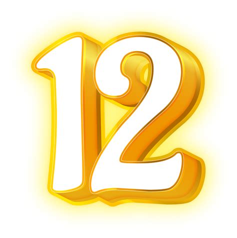 Gold Neon Number 12 33554071 PNG 