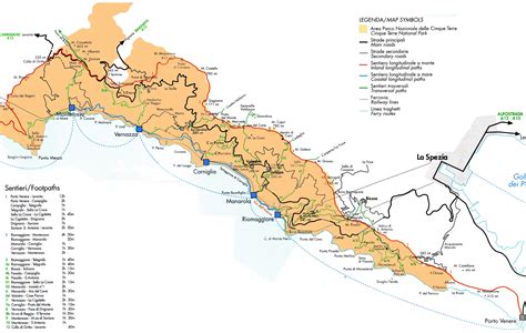 Map Of Cinque Terre - Nancy Valerie