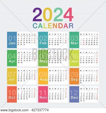 Colorful Year 2024 Vector & Photo (Free Trial) | Bigstock