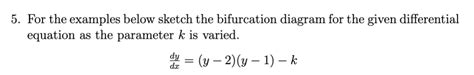 Solved For The Examples Below Sketch The Bifurcation Diagram Chegg