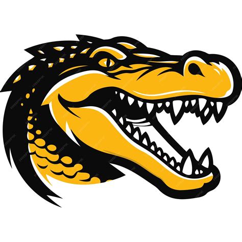 Aggressive alligator head illustration perfect for sports teams logos