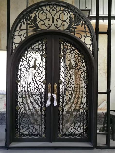 Iwd Luxury Hand Forged Iron Entry Door Round Top Clid 009