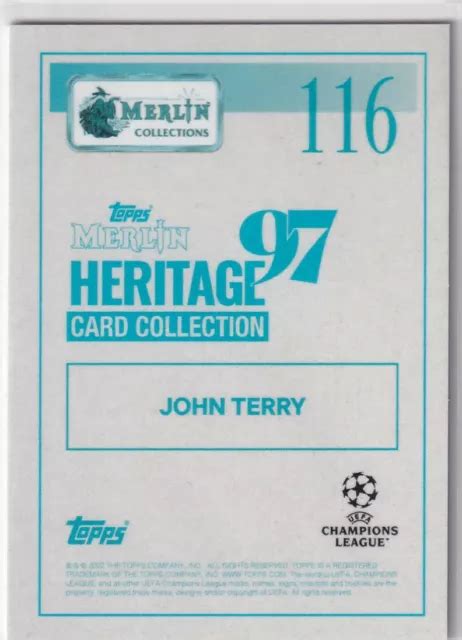 TOPPS MERLIN HERITAGE 97 2022 Mappa Gioco Calcio Nr 116 John Terry EUR