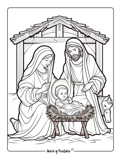 Nativity Coloring Pages For Adults