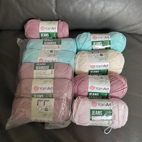 YarnArt Jeans Bamboo yarn crochet knitting, Hobbies & Toys, Stationery ...