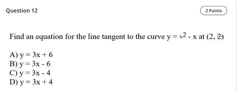 Solved Question 122 ﻿pointsfind An Equation For The Line