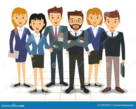 Business Team Of Employees Vector Stock Vector Illustration Of