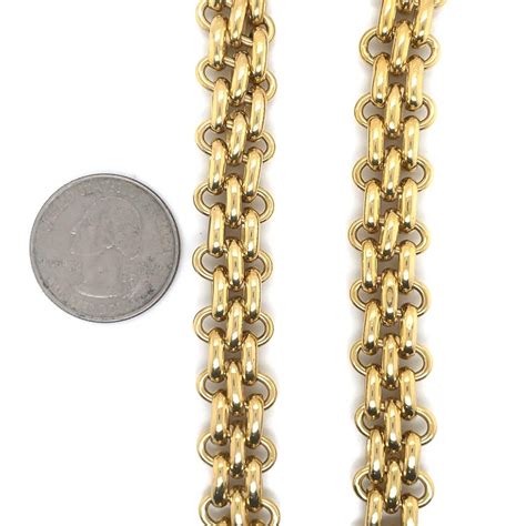 14 Karat Yellow Gold Link Necklace With Onyx Lock 448 Grams At 1stdibs