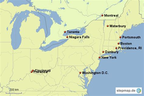 StepMap Osten USA Landkarte für Nordamerika