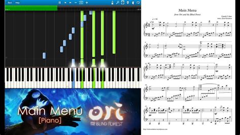 Ori And The Blind Forest Main Menu Theme Piano Transcription YouTube