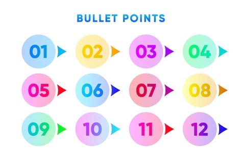 Premium Vector Bullet Points Direction Number From One To Twelve