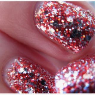 Handmade Christmas Nail Polish with Green Glitter Tips