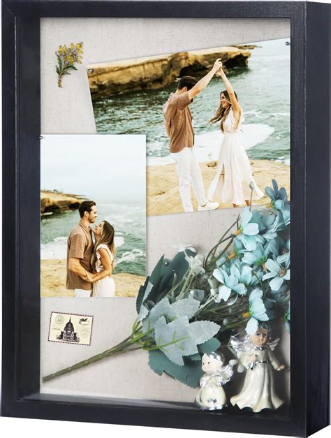 Eympeu 11x14 Shadow Box Frame For Pictures Black Wood