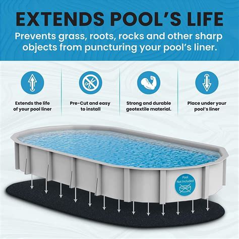 Liner Life 16 X 32 Oval Pool Liner Pad Polyester Geotextile For Above Ground Pools