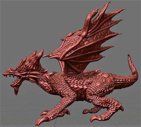 Free Stl File Dragon Young Red Dragon 🐉 ・object To Download And To 3d