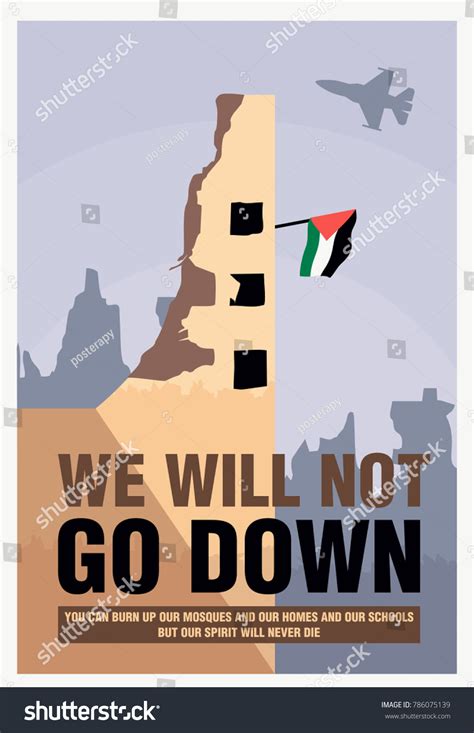 Vintage Poster Style Palestine Propaganda Palestine Image Vectorielle De Stock Libre De