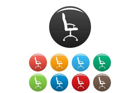 Office Armchair Icons Set Color Vector Afbeelding Door Anatolir56