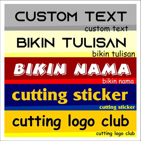 Jual Custom Text Bikin Nama Bikin Stiker Logo Cutting Sticker Sticker