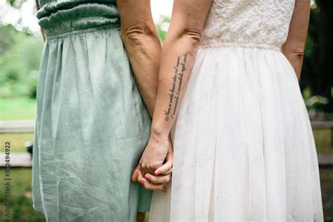 Lesbian Couple Holding Hands Stock Photo Adobe Stock