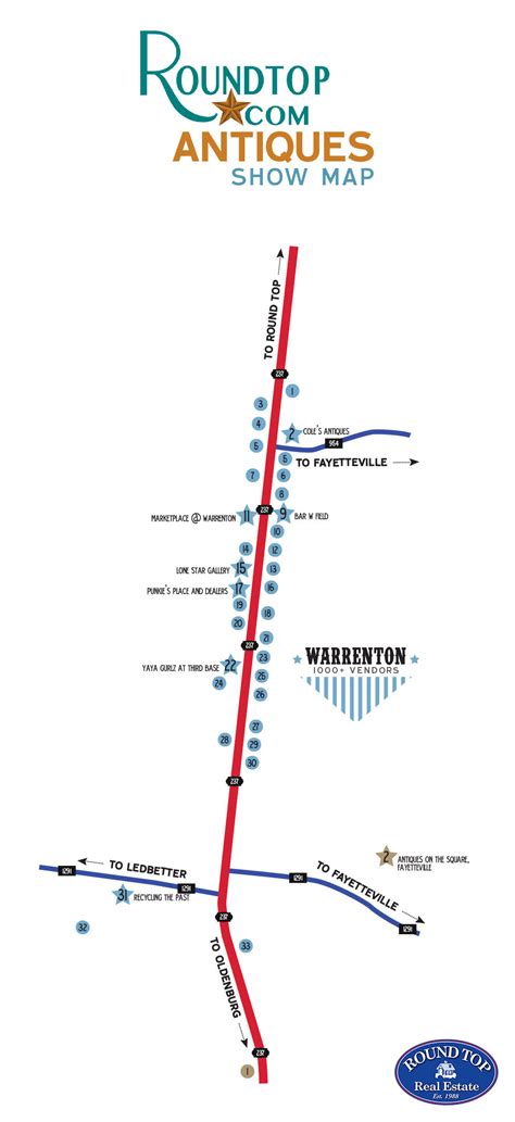 Round Top Antiques Show Map