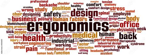 Ergonomics Word Cloud Concept Vector Illustration Stock Vector Adobe