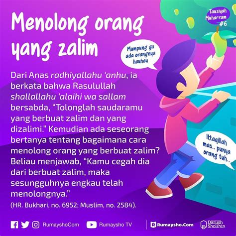 An Advertisement For Menolong Orange Yangg Zalim Which Is Written In