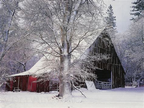 Winter Barn Scenes Wallpaper - WallpaperSafari