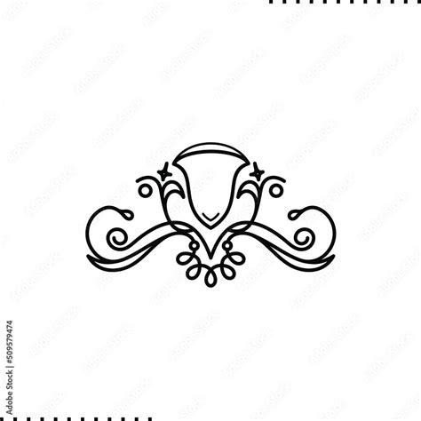 Embroidery pattern, monogram border vector graphic isolated on white ...