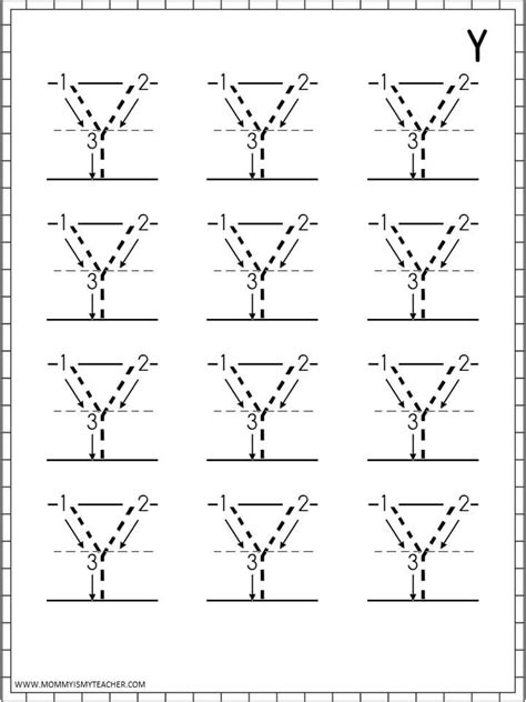 Letter Y Tracing Worksheets Worksheets For Kindergarten