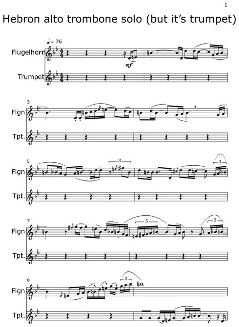 Hebron Alto Trombone Solo But Its Trumpet Sheet Music For Trumpet