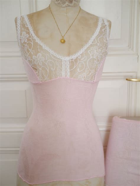 Rose Pink Lingerie Set Pc Set Lace Cups High Waistline Bike Etsy
