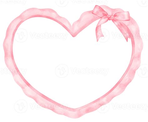 Pink Coquette Frame Heart Shape Aesthetic Watercolor 36134162 PNG