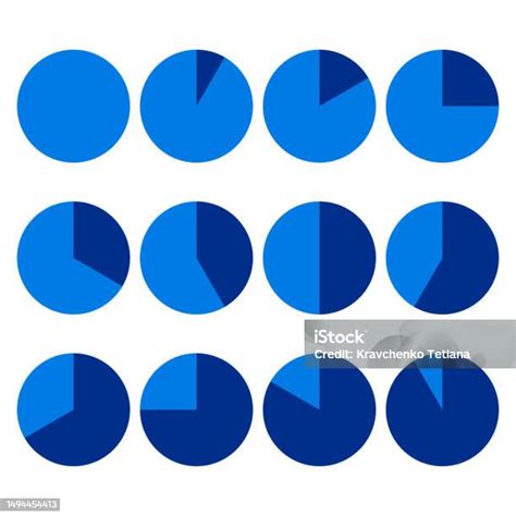 Bagian Lingkaran Biru Siklus Proses Datar Elemen Geometris Desain