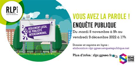 Enqu Te Publique R Glement Local De Publicit Intercommunal Rlpi Gpseo