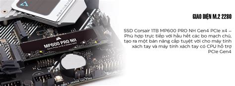 Ổ cứng SSD Corsair MP600 PRO NH 1TB M 2 2280 PCIe NVMe Gen 4 0x4 Đoc