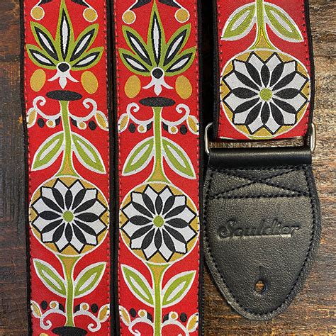 Souldier Daisy Red With Black Ends Guitar Strap Gs0383 Reverb