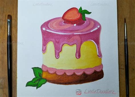 Acrylic Cake painting| Birthday Cake