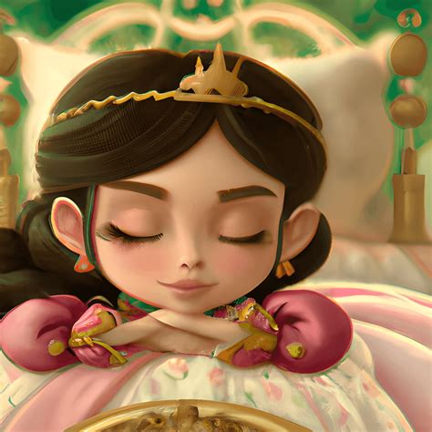 Schattige Schattige Disney Latina Prinses Slaapt Op Afbeelding Creative Fabrica