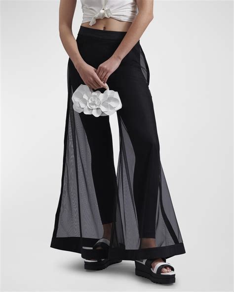 Anne Fontaine Castille High Rise Wide Leg Mesh Pants ShopStyle