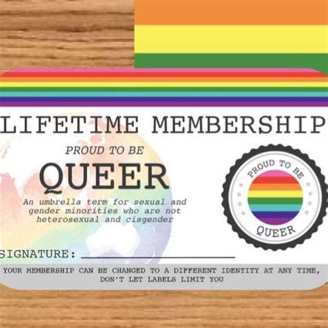 Gay Lifetime Membership Card Gay Pride Card Lgbt Identity Etsy