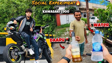 Daaru Vs Paani SOCIAL EXPERIMENT On My Kawasaki Z900 SHOCKING