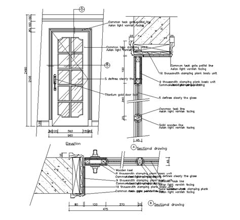 Door elevation drawing detail separated in this file. Download this 2d ...