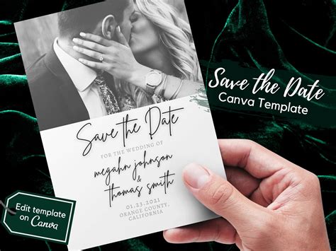 Save The Date Digital Template Download Canva Template Customized